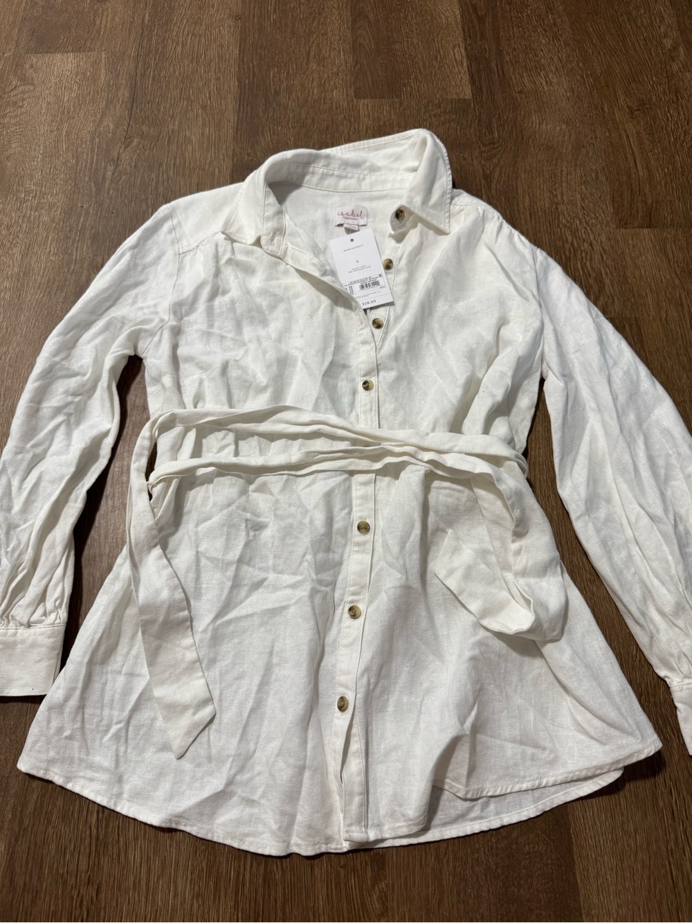 Ingrid & Isabel Maternity Button Down Shirt with Tie Size S